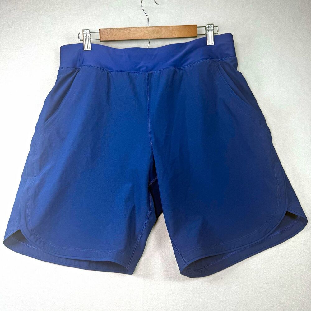 Lands' End Womens Shorts Size 12 Blue Athletic Swim Stretch Pockets